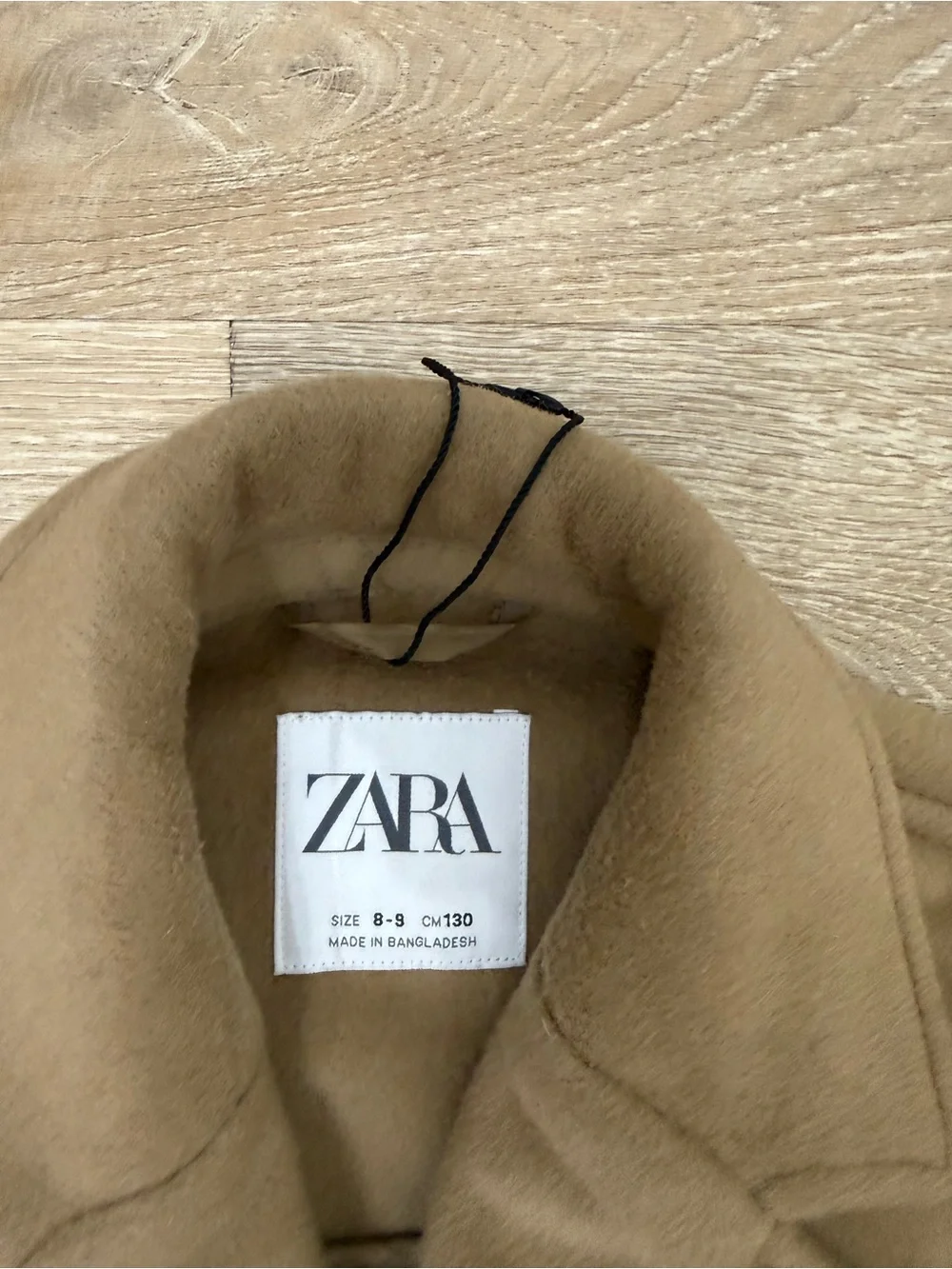 ZARA Girls Camel Wool Blend Double Breasted Peacoat Jacket Size 8-9
